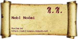 Nebl Noémi névjegykártya